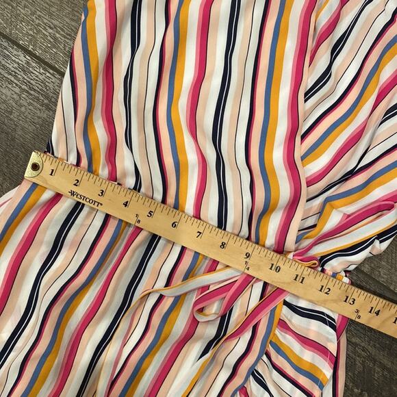 Mi Ami Women's Faux Wrap Striped Dress Multicolor Size M - Picture 4 of 9